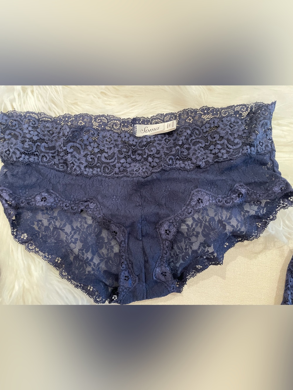 Soma Navy Lace Bralette & Matching Panties - Picture 7 of 15